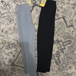 Girls Gray and Black Leggings Set